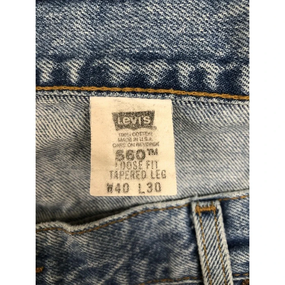 Levis 560 Jeans Men's 40x30 Vintage Loose Fit Tapered Leg Made in USA Blue